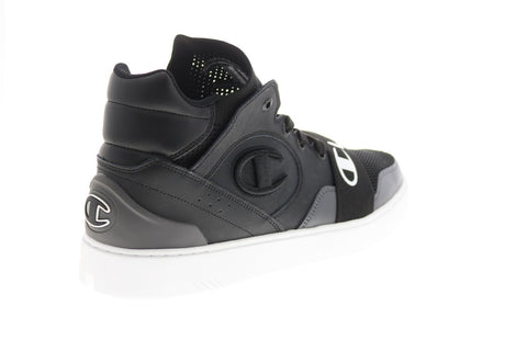 Champion Hype Cup Mid CP100889M Mens Black Leather Lifestyle Sneakers Shoes
