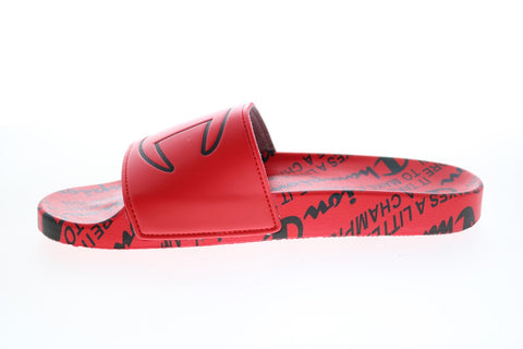 Champion IPO IT CP100920M Mens Red Synthetic Slip On Slides Sandals Shoes