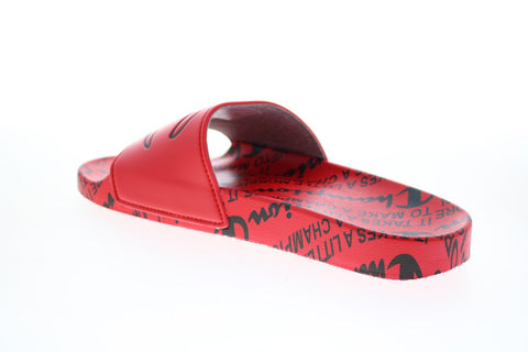 Champion IPO IT CP100920M Mens Red Synthetic Slip On Slides Sandals Shoes