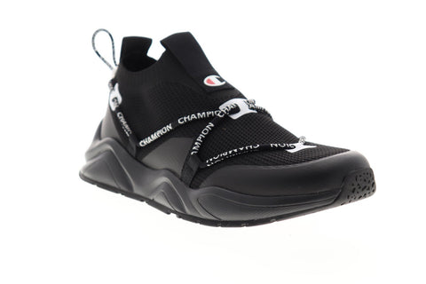 Champion Rally Flux LO CPS10152M Mens Black Mesh Slip On Sneakers Shoes