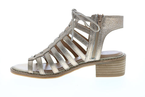 Comfortiva Blossom Womens Gold Leather Gladiator Sandals Shoes