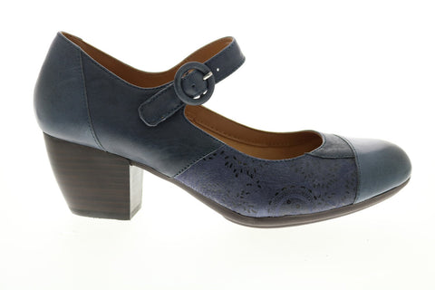 Comfortiva Alora Maryjane Heel CT0008807 Womens Blue Leather Pumps Heels Shoes