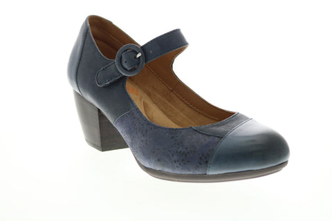 Comfortiva Alora Maryjane Heel CT0008807 Womens Blue Leather Pumps Heels Shoes