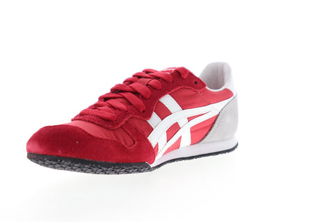 Onitsuka Tiger Serrano D109L-2502 Mens Red Suede Low Top Sneakers Shoes