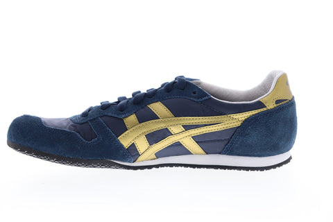 Onitsuka Tiger Serrano D109L-5094 Mens Blue Suede Low Top Sneakers Shoes