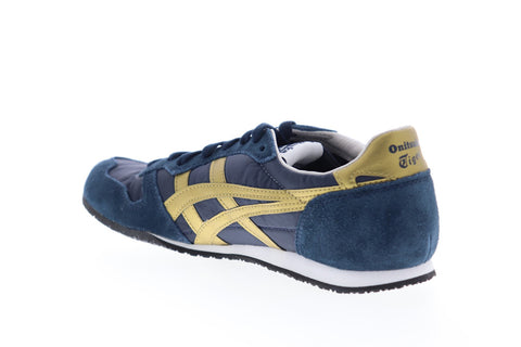 Onitsuka Tiger Serrano D109L-5094 Mens Blue Suede Low Top Sneakers Shoes
