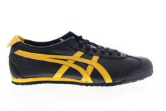 Onitsuka Tiger Mexico 66 D4J2L-9059 Mens Black Leather Low Top Sneakers Shoes