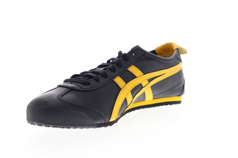 Onitsuka Tiger Mexico 66 D4J2L-9059 Mens Black Leather Low Top Sneakers Shoes