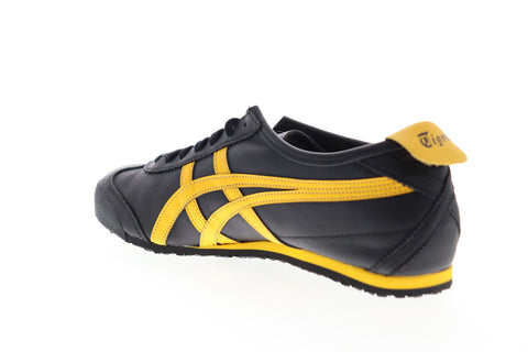 Onitsuka Tiger Mexico 66 D4J2L-9059 Mens Black Leather Low Top Sneakers Shoes