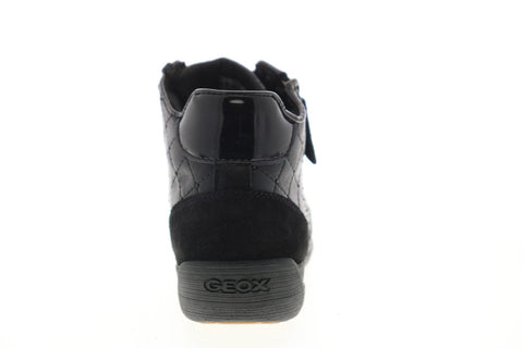 Geox Myria D6468C05422C9999 Womens Black Leather Zipper Euro Sneakers Shoes