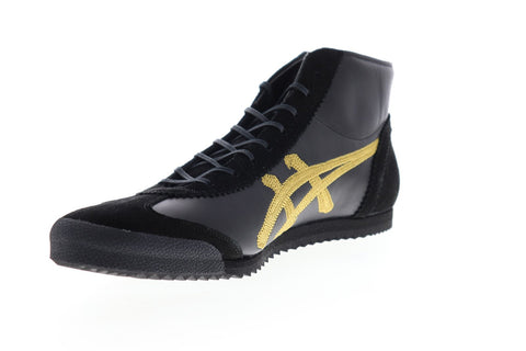 Onitsuka Tiger Mexico Mid Runner Deluxe Mens Black High Top Sneakers Shoes