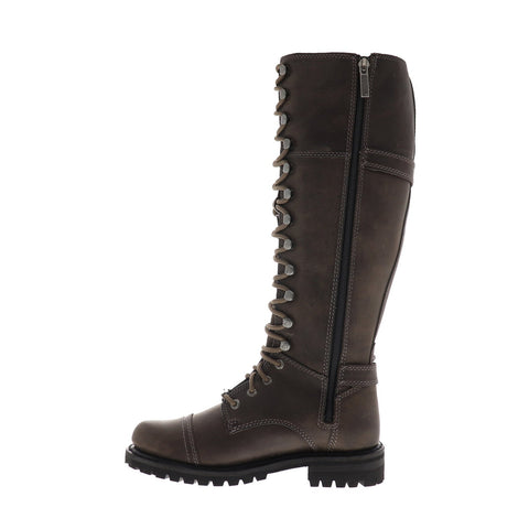 Harley-Davidson Beechwood D83858 Womens Black Leather Zipper Motorcycle Boots Shoes