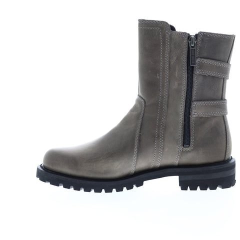Harley-Davidson Fillon D84184 Womens Gray Leather Zipper Motorcycle Boots Shoes