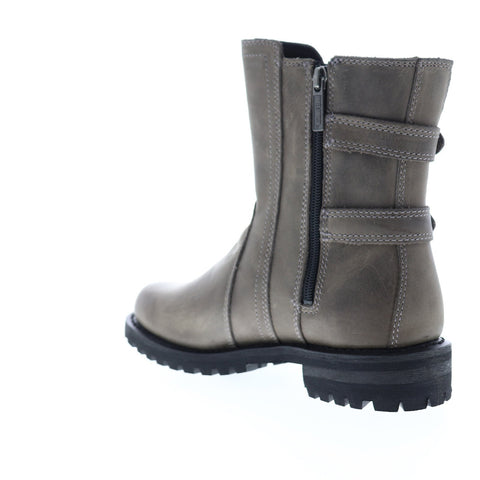 Harley-Davidson Fillon D84184 Womens Gray Leather Zipper Motorcycle Boots Shoes