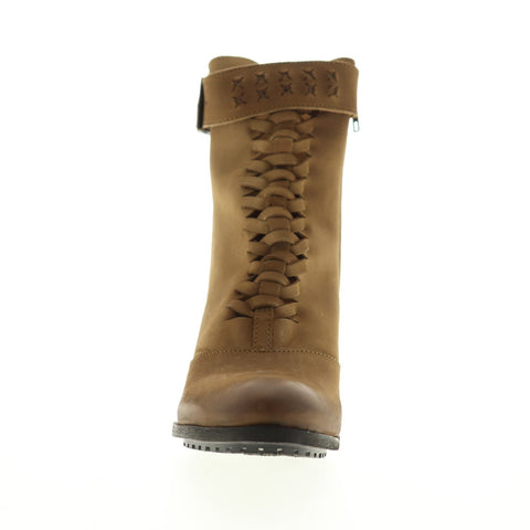 Harley-Davidson Calkins D84268 Womens Brown Leather Zipper Motorcycle Boots Shoes