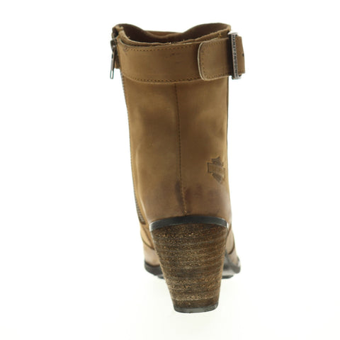 Harley-Davidson Calkins D84268 Womens Brown Leather Zipper Motorcycle Boots Shoes