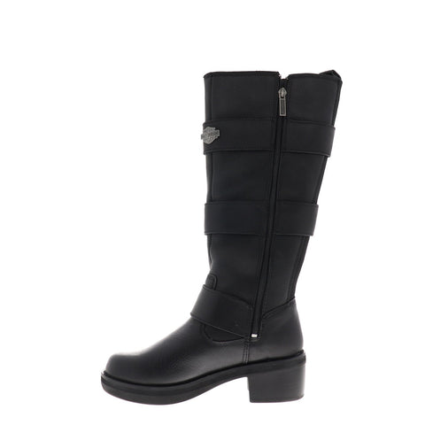 Harley-Davidson Bostwick D84311 Womens Black Leather Motorcycle Boots Shoes