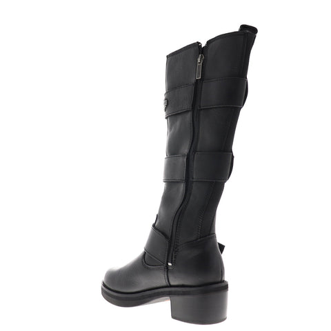Harley-Davidson Bostwick D84311 Womens Black Leather Motorcycle Boots Shoes