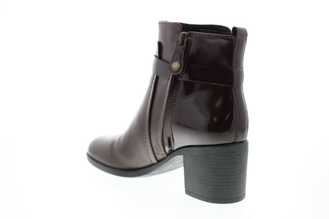 Geox Glynna D843CB043BCC6009 Womens Brown Leather Zipper Ankle & Booties Boots