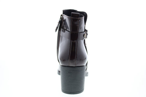 Geox Glynna D843CB043BCC6009 Womens Brown Leather Zipper Ankle & Booties Boots