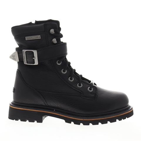 Harley-Davidson Kennington D84458 Womens Black Leather Zipper Motorcycle Boots Shoes