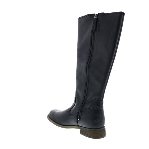 Harley-Davidson Keyser D84484 Womens Black Leather Zipper Casual Dress Boots