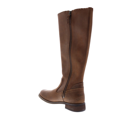 Harley-Davidson Keyser D84486 Womens Brown Leather Strap Knee High Boots