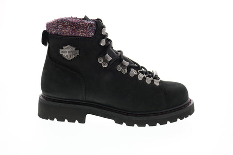 Harley-Davidson Akers D84549 Womens Black Leather Lace Up Motorcycle Boots