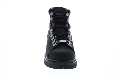 Harley-Davidson Akers D84549 Womens Black Leather Lace Up Motorcycle Boots