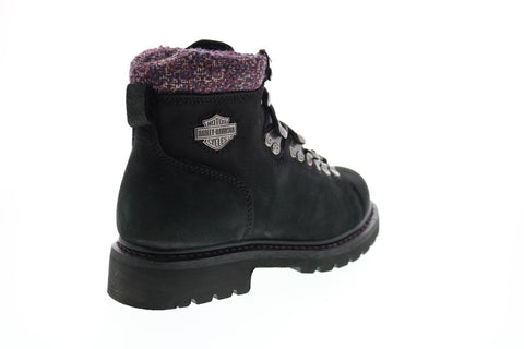Harley-Davidson Akers D84549 Womens Black Leather Lace Up Motorcycle Boots