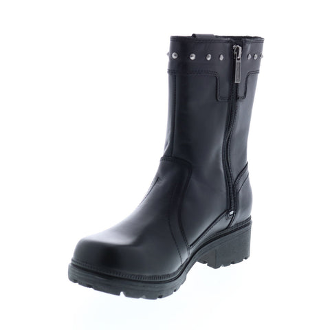 Harley-Davidson Galwood D84563 Womens Black Leather Zipper Motorcycle Boots