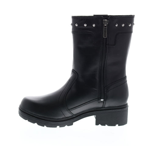 Harley-Davidson Galwood D84563 Womens Black Leather Zipper Motorcycle Boots