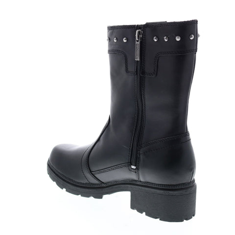 Harley-Davidson Galwood D84563 Womens Black Leather Zipper Motorcycle Boots