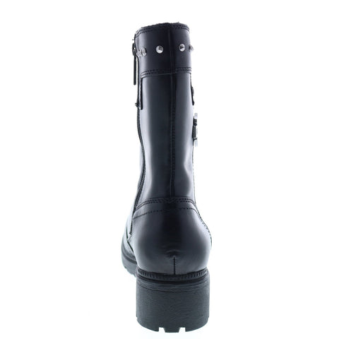 Harley-Davidson Galwood D84563 Womens Black Leather Zipper Motorcycle Boots