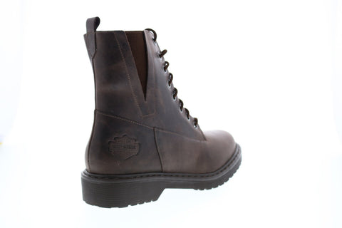 Harley-Davidson Anslee D84574 Womens Brown Leather Lace Up Motorcycle Boots