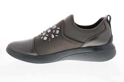 Geox Theragon D848SA0AJAUC1115 Womens Gray Leather Slip On Euro Sneakers Shoes