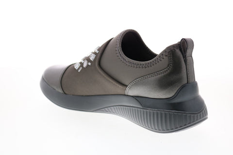 Geox Theragon D848SA0AJAUC1115 Womens Gray Leather Slip On Euro Sneakers Shoes