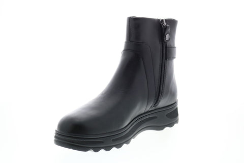 Geox Hosmos B Abx D84AUA00043C9999 Womens Black Leather Casual Dress Boots