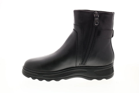 Geox Hosmos B Abx D84AUA00043C9999 Womens Black Leather Casual Dress Boots