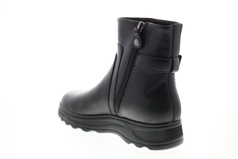 Geox Hosmos B Abx D84AUA00043C9999 Womens Black Leather Casual Dress Boots