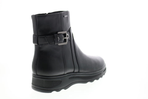 Geox Hosmos B Abx D84AUA00043C9999 Womens Black Leather Casual Dress Boots
