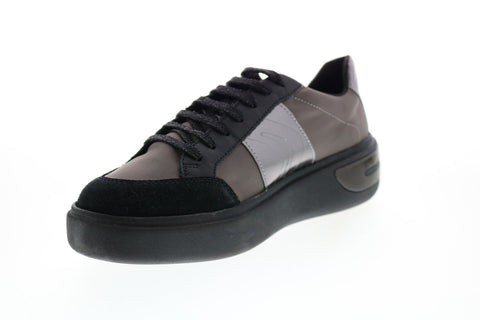 Geox Ottaya D92BYF01122C0062 Womens Gray Canvas Lace Up Euro Sneakers Shoes