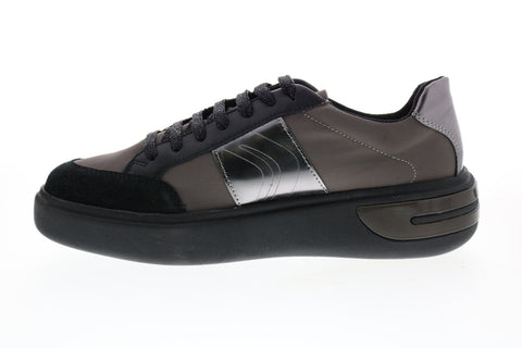 Geox Ottaya D92BYF01122C0062 Womens Gray Canvas Lace Up Euro Sneakers Shoes