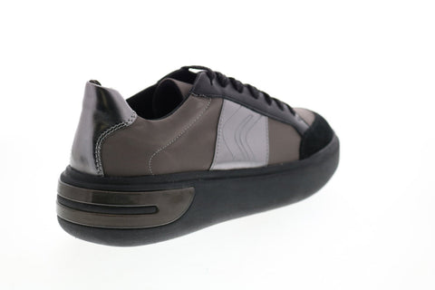 Geox Ottaya D92BYF01122C0062 Womens Gray Canvas Lace Up Euro Sneakers Shoes