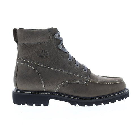 Harley-Davidson Markston D93530 Mens Leather Gray Lace Up Motorcycle Boots Shoes