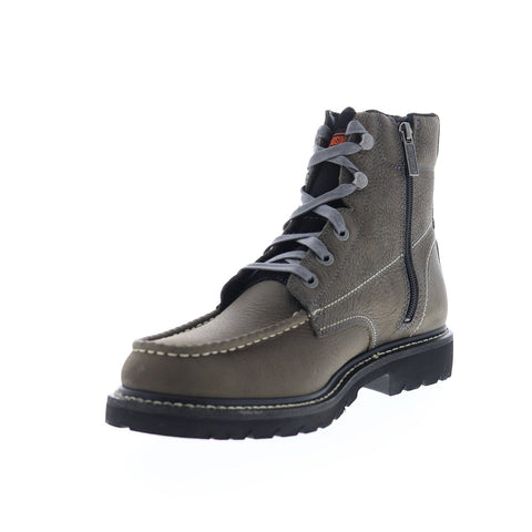 Harley-Davidson Markston D93530 Mens Leather Gray Lace Up Motorcycle Boots Shoes