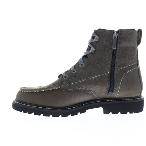 Harley-Davidson Markston D93530 Mens Leather Gray Lace Up Motorcycle Boots Shoes