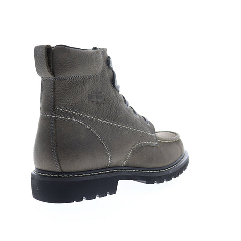 Harley-Davidson Markston D93530 Mens Leather Gray Lace Up Motorcycle Boots Shoes