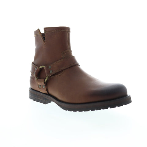 Harley-Davidson Mosby D93533 Mens Brown Leather Zipper Motorcycle Boots Shoes