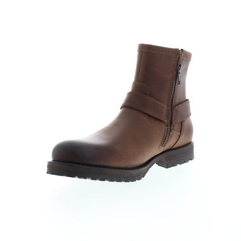 Harley-Davidson Mosby D93533 Mens Brown Leather Zipper Motorcycle Boots Shoes